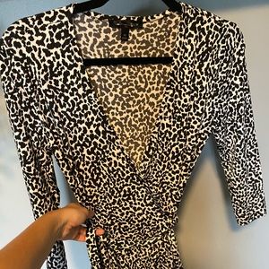 Dalmatian / leopard print wrap dress